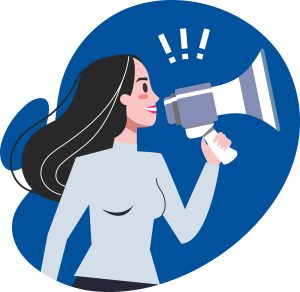 Creating an Emotional Connection Through Sound: The Impact of Voice Branding - graphic of woman speaking into megaphone