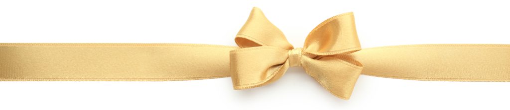 Gold bow and ribbon separating introduction and "The Origins of Holiday Music" section