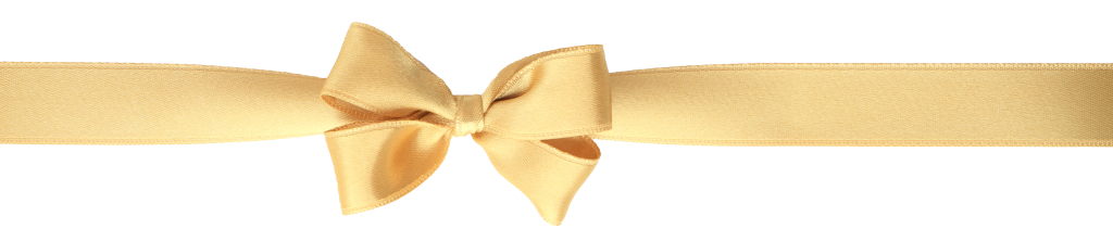 Gold ribbon and bow separating sections